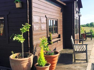 Wine tasting on the terrace with beautiful valley wide views at hanwell wine estate (added by manager 04 may 2024)