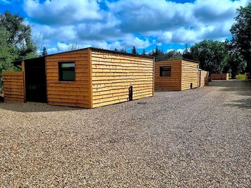 Outside lodge cabins 1, 2 & 3