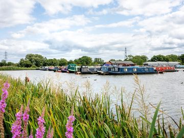 Canal boats in the marina