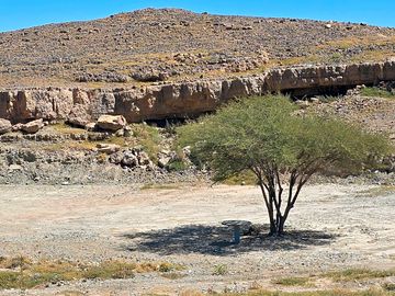 A shaded resting spot at the site