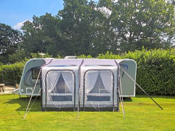 Caravan with awning