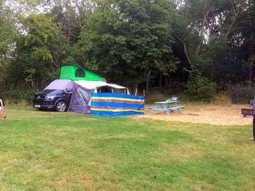 Campervan pitch with picnic table and firepit included