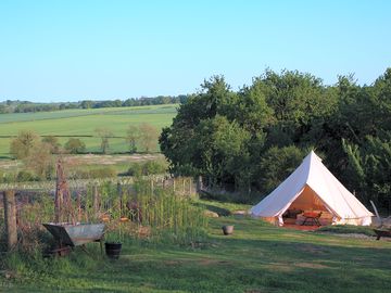 Bell tent and view
