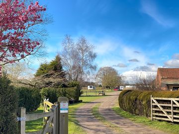 Entrance to field house farm through the double gates