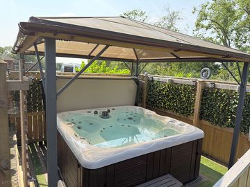 Hot tub under cover
