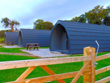 Our three luxury pods situated in the lovely countryside