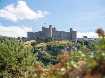 Looking up to harlech castle