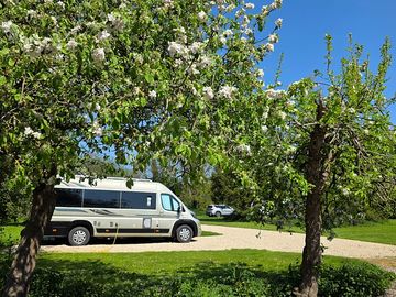 A motorhome on a hardstanding pitch