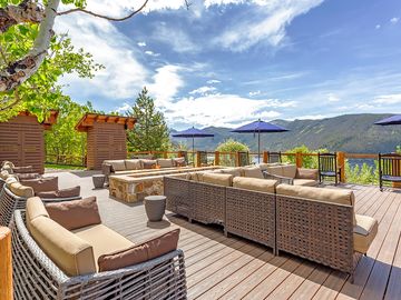 Deck with views to the mountains