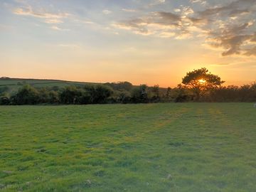 Beautiful sunsets over the camping field