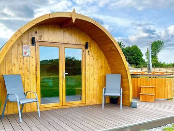 Outdoor decking and hot tub