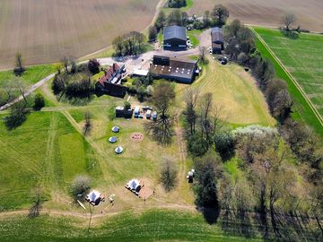 A birds eye view of the site