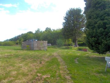 Camping field with the facilities hut