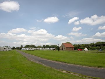View of the pitches with electric hook-ups