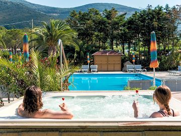 Hot tub and swimming pool