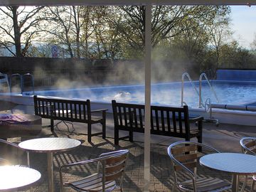 Early morning 'adult only' swims, after overnight frost