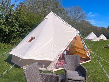 Outside of the superior tent