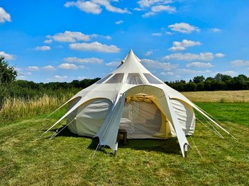 Outside bell tent