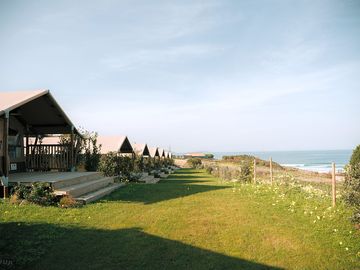 Safari tents with sea views