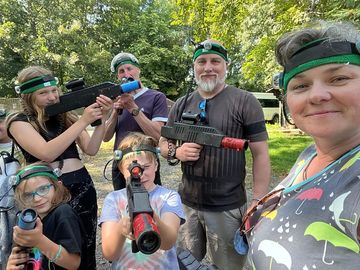Laser combat: woodland and 'urban' zones