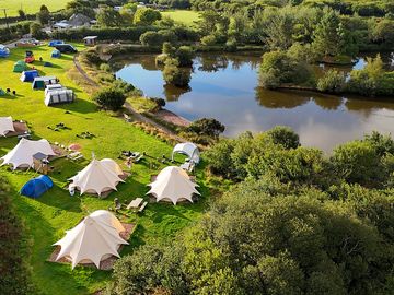 Lake view camping field