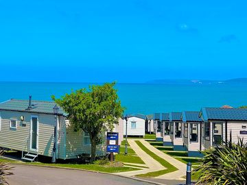 View from beachside holiday park looking towards the sea