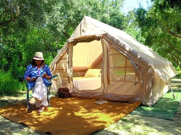 Furnished tent exterior