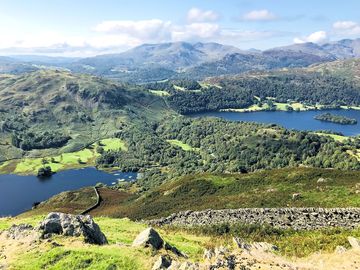 Rydal and grasmere lake from the hut door!