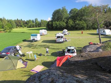 Mown pitch area on the camping field