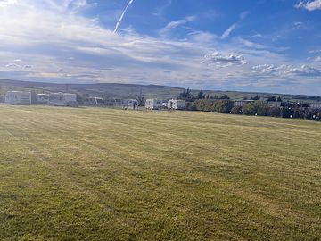 Camping, campervan grass pitch field