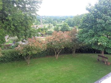 Elevated view from the private garden over the valley