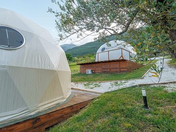 Outside of the domes