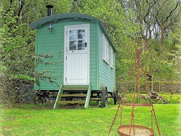 The hut and firepit