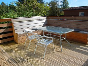 Decking area with outdoor furniture