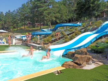 Swimming pool and slides