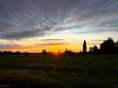 Sunset behind the caravan