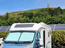 Motorhome at the foot of glastonbury tor
