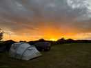 Sunset on our last night. a quiet moment at the site as many had left at the end of the week.