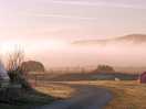 Morning mist at tŷ-gwyn campsite