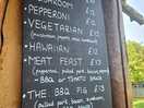 Pizza menu