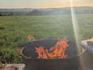 Fire pit and sunset