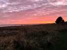 View from our campervan at sunset