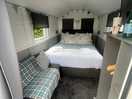 Small but warm. 2 windows for air and a very comfy bed!