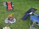 Camp fire in the evening