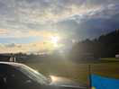 The sun shining
