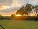 Great view of the play area and sunset