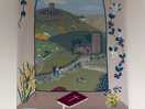 A tapestry illustrating the scenery in the church nearby