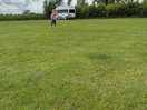 Having fun playing ball games.