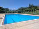 Pool with mountain in background