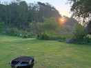 Sun going down over site